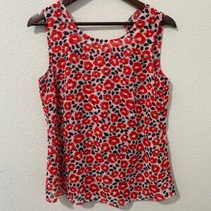 🎉 3 FOR $15 BDAY SALE Cabi Flip Side Blouse Top Size Small Floral Sleeveless